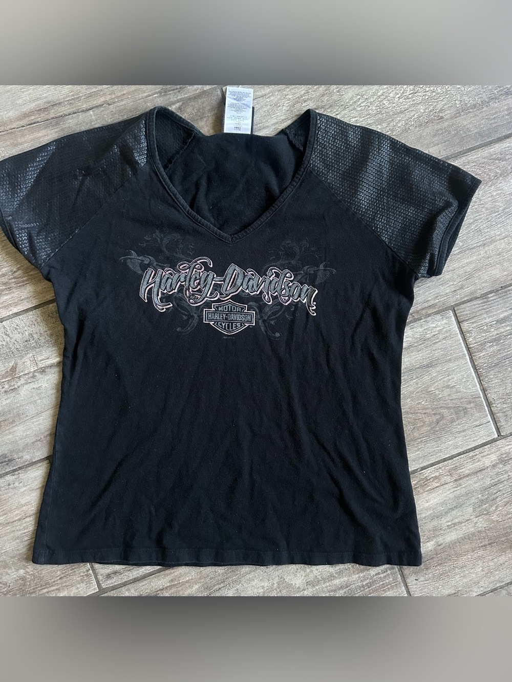 Harley-Davidson Black Tee with Red and White Shield Logo